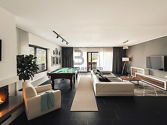 Foto mit Einrichtungsvorschlag Wohnraum - foto con proposta di arredamento soggiorno