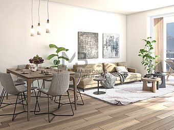 Bsp. Rendering Apt. mit Terrasse - esempio rendering app. con terrazza