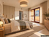 Warmes minimalistisches Schlafzimmer mit Balkonlicht(2)