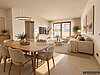 Warmes skandinavisches Wohn- und Esszimmer(4)