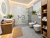 Rendering Bad mit Einrichtung zur Veranschaulichung - rendering bagno con arredamento a copo illustrativo (Virtual Staging AI)