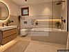 Moderne beige Spa-Badezimmer mit Holzakzenten(1)