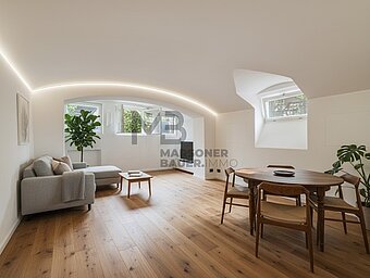 Rendering Wohnraum Halbgeschoss - soggiorno piano seminterrato