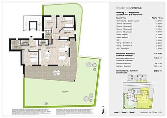 Nuovo appartamento 5 locali con terrazza e ampio giardino privato - Planimetria 1