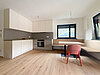 living room with kitchen