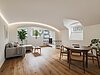 Rendering Wohnraum Halbgeschoss - soggiorno piano seminterrato