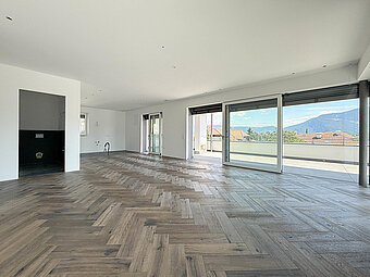 kitchen and living room