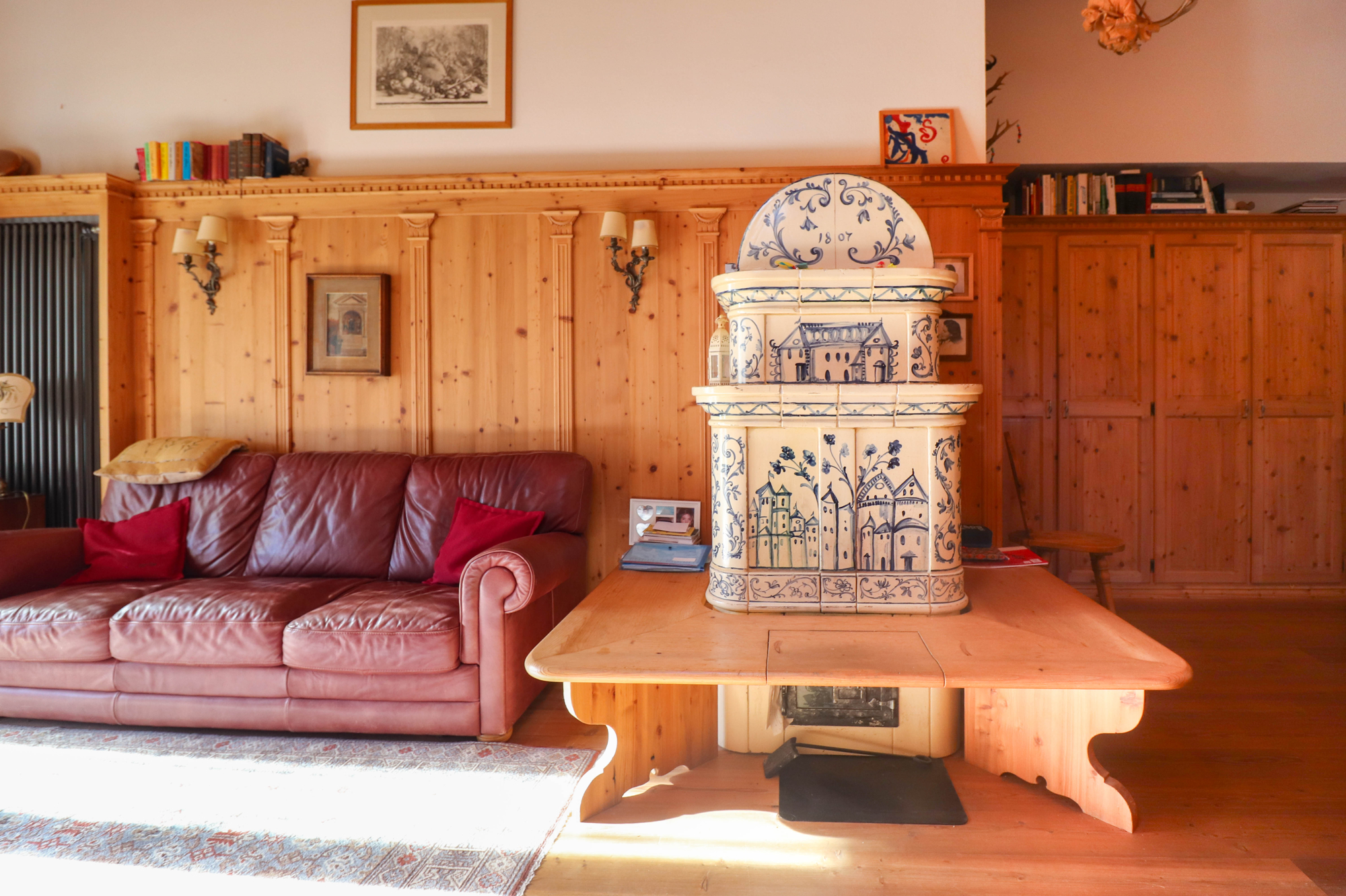 living room with kitchen