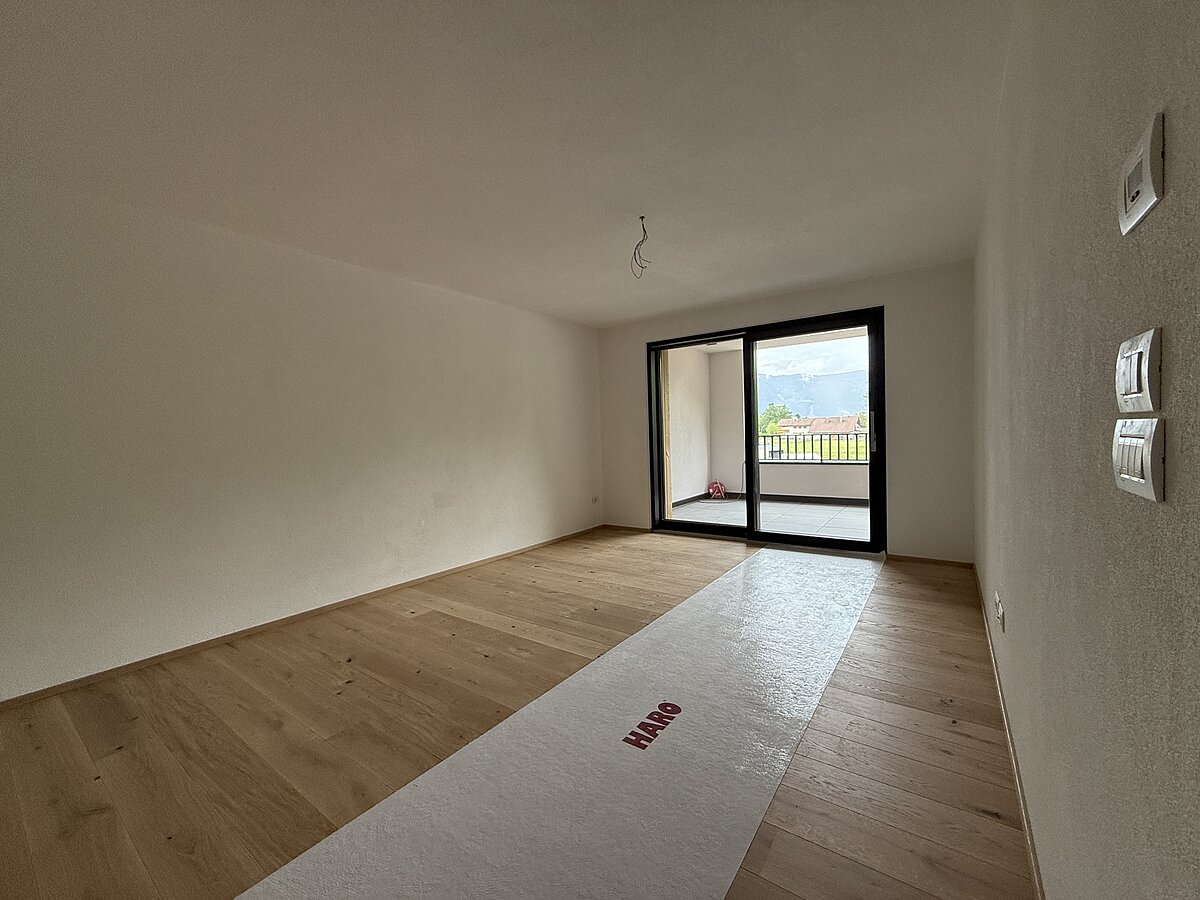 living room with kitchen